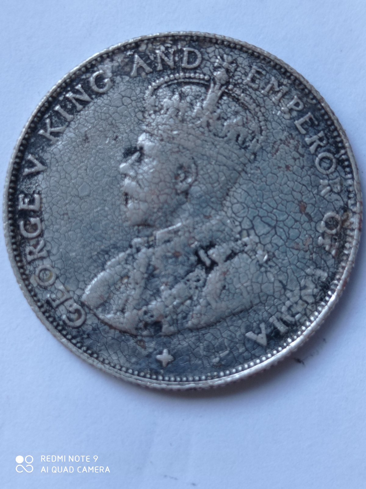 1921-Straits-Settlements-50-Cent-Strange-Surface-On-Obverse